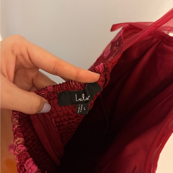 Lulu's Magenta Floral Jacquard Midi Dress - Picture 10 of 10